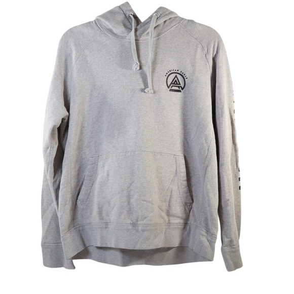 American Eagle Outfitters Other - American Eagle Men's Gray Logo Pullover Hoodie Sweatshirt Heavyweight Sz Medium